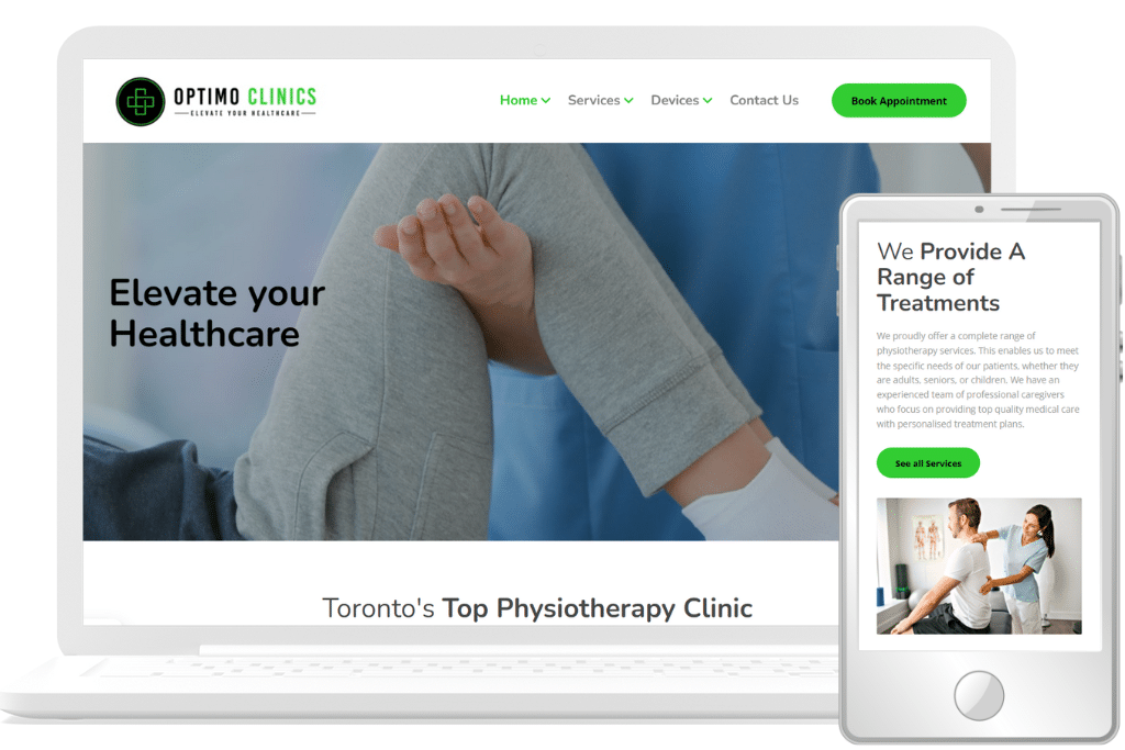 optimo clinics responsive website design